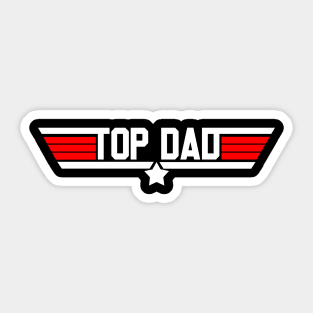 Top Dad Top Gun Sticker